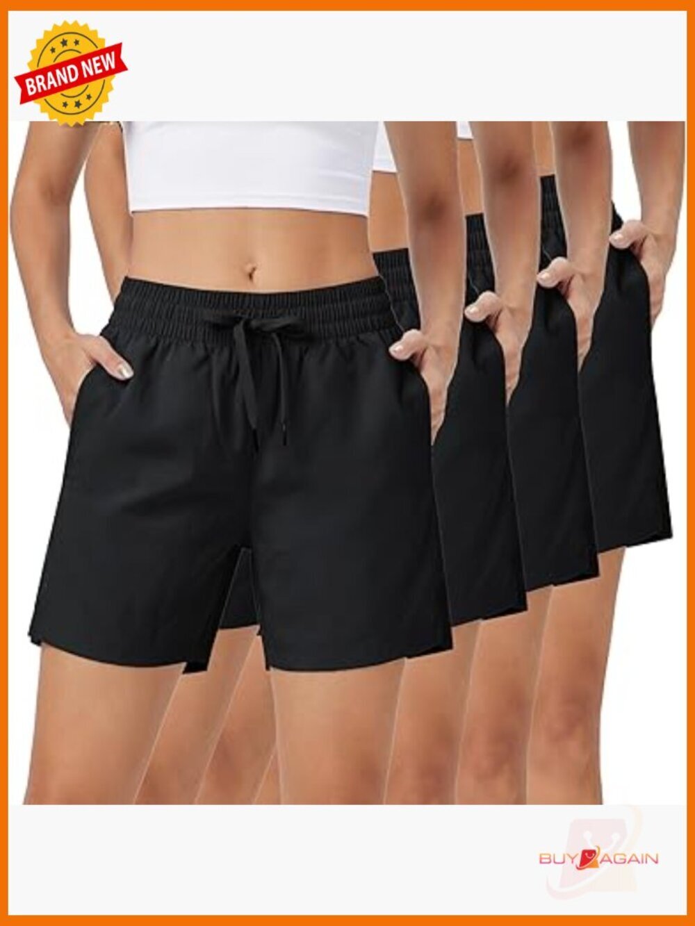 5" Quick Dry Running Shorts with Pockets 4 Pack